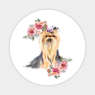 Yorkshire Terrier Diva Yorkie Watercolor Art Magnet